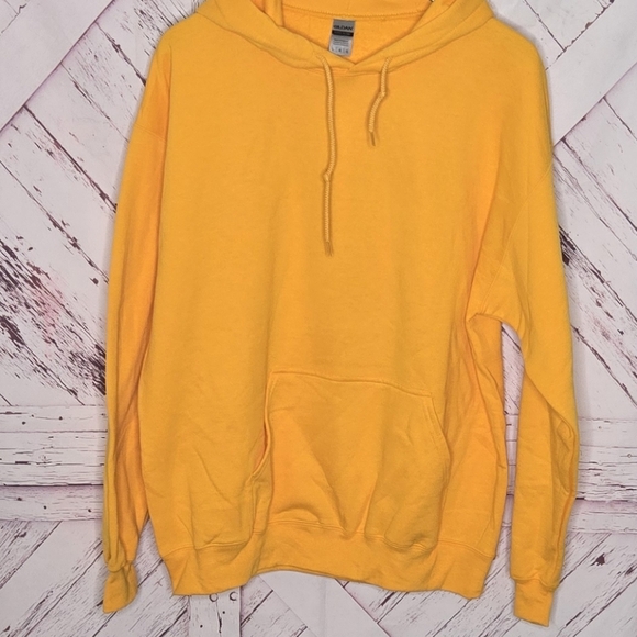 Gildan Golden Yellow Pullover Hooded Sweatshirt - Picture 2 of 4
